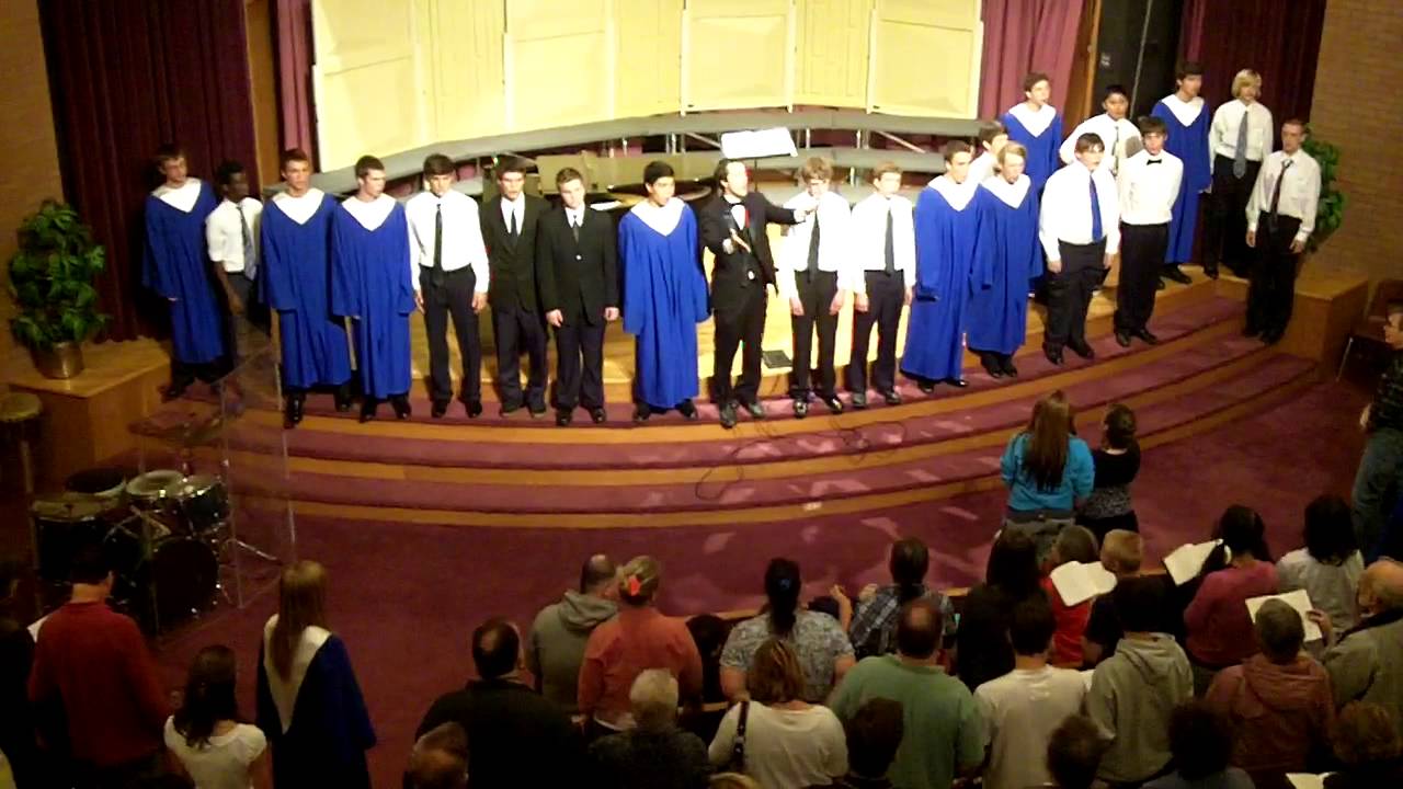 WMS choirs + audience singing Hymn #606