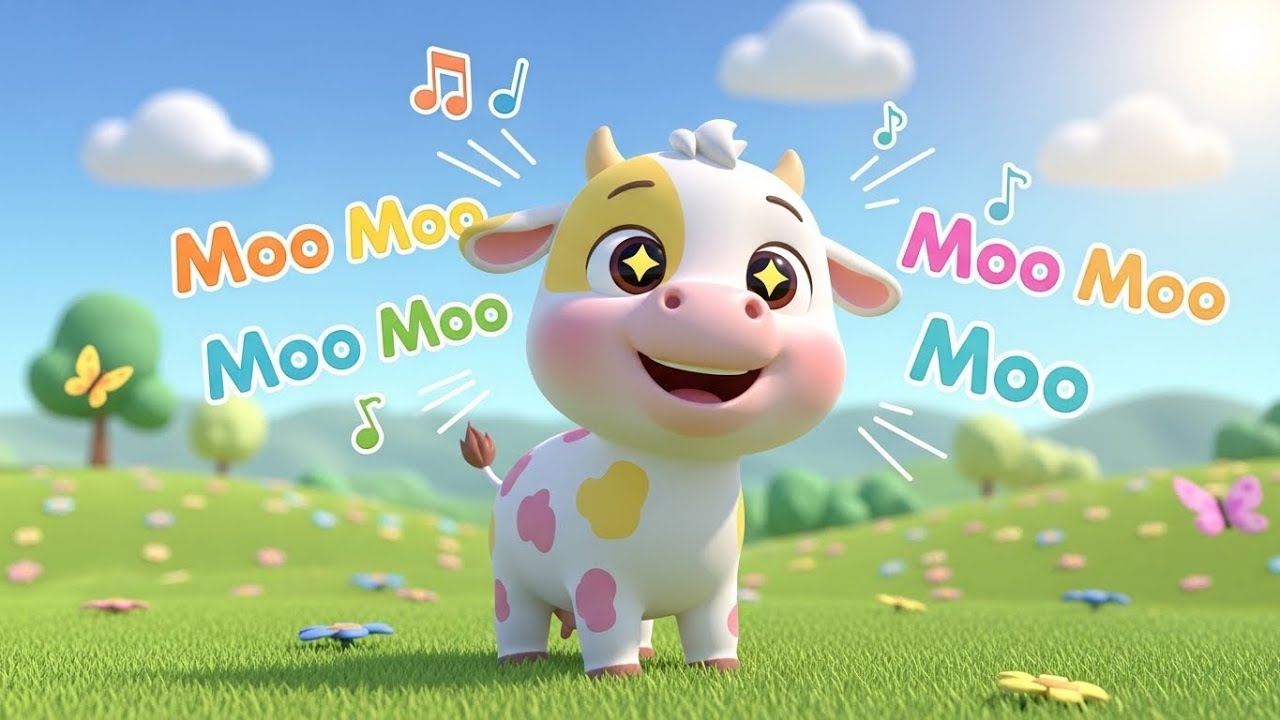 Baby Cow Say Moo Moo Moo 🐄 | Funny Kids Cartoon | Toddler Video USA