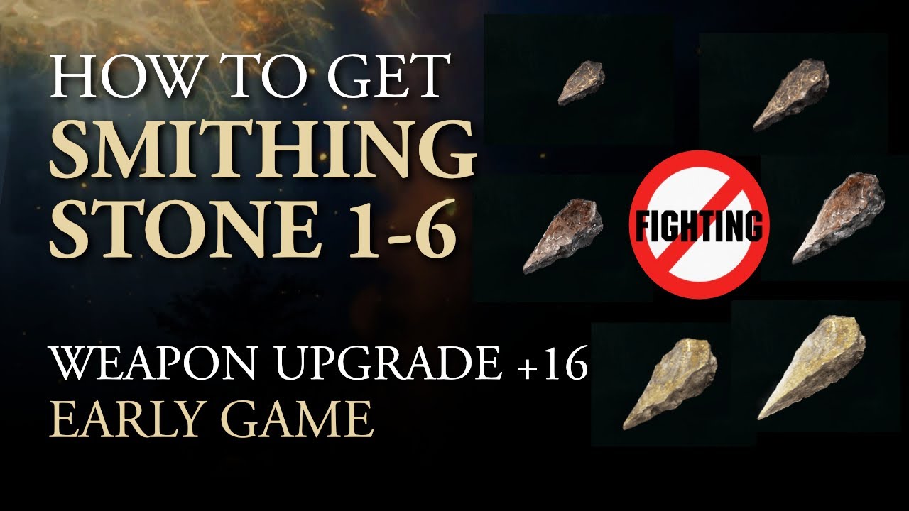 Elden Ring - How to get Smithing Stone 1-6 through exploration // Weapon upgrade +16 / Early game