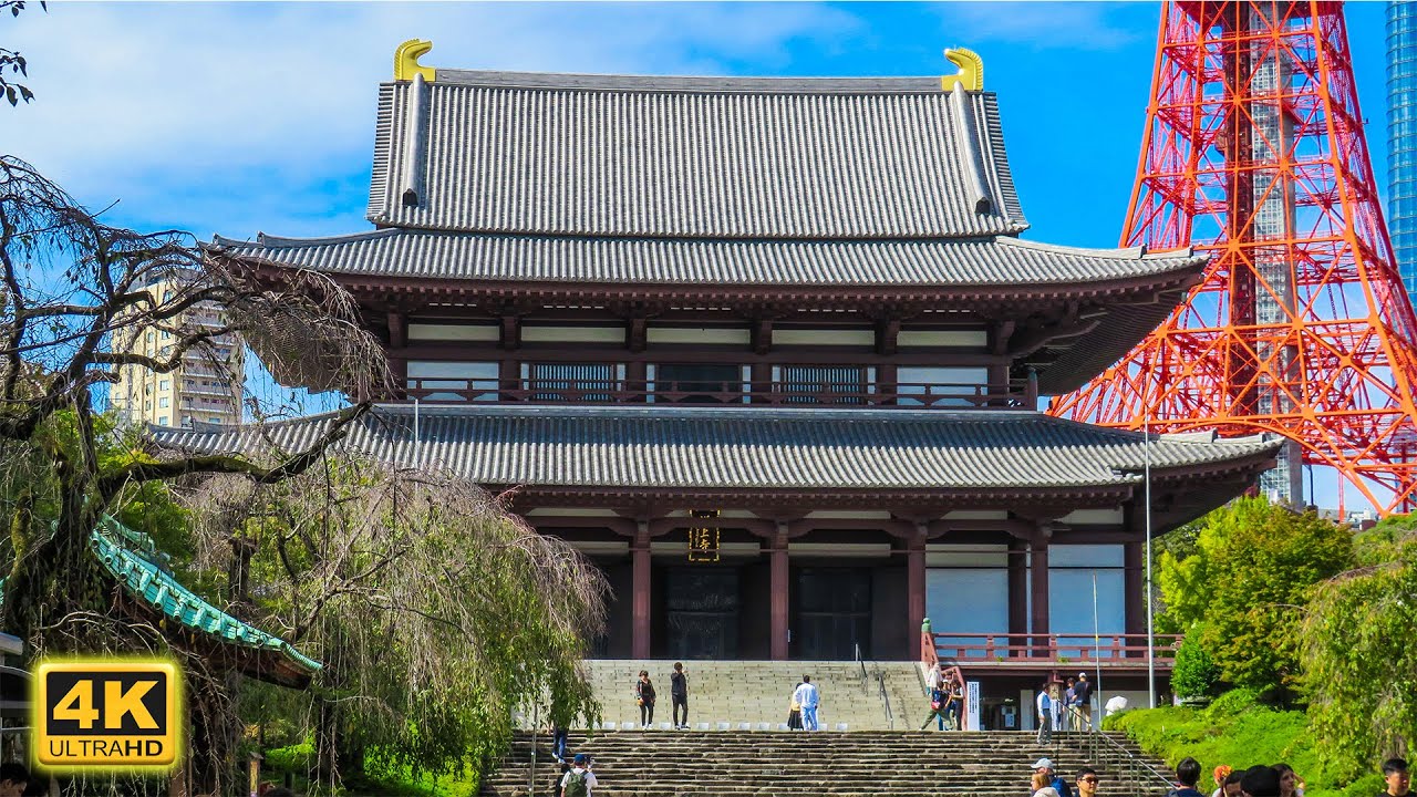 Tokyo Temple Walk: Exploring Zojo-ji 🇯🇵 4k Japan