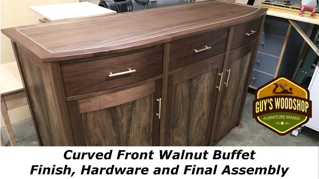 Curved Front Walnut Buffet - Finish, Hardware and Final Assembly - Pt. 6