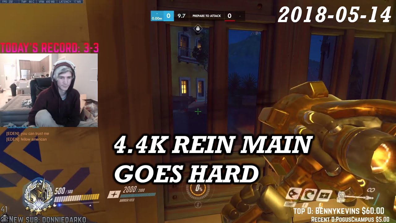 xQc VOD - 2018-05-14  •  4.4K REIN MAIN GOES HARD (gone wrong)
