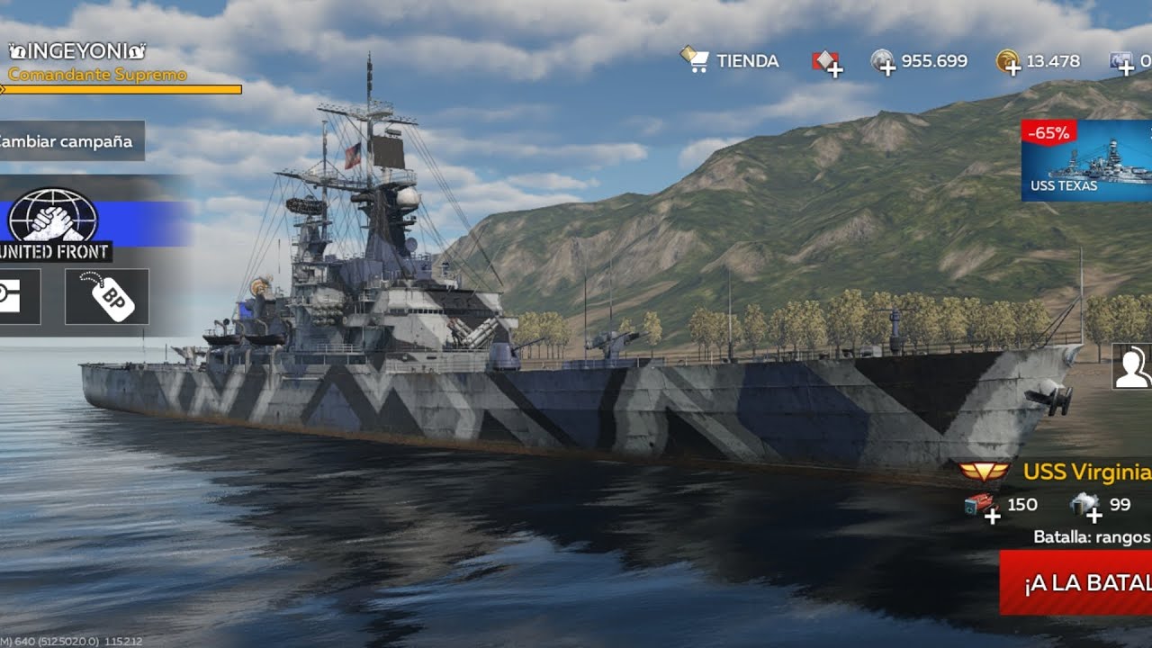 War Thunder Mobile TOPTIER barcos USS Virginia VS @Siegadler