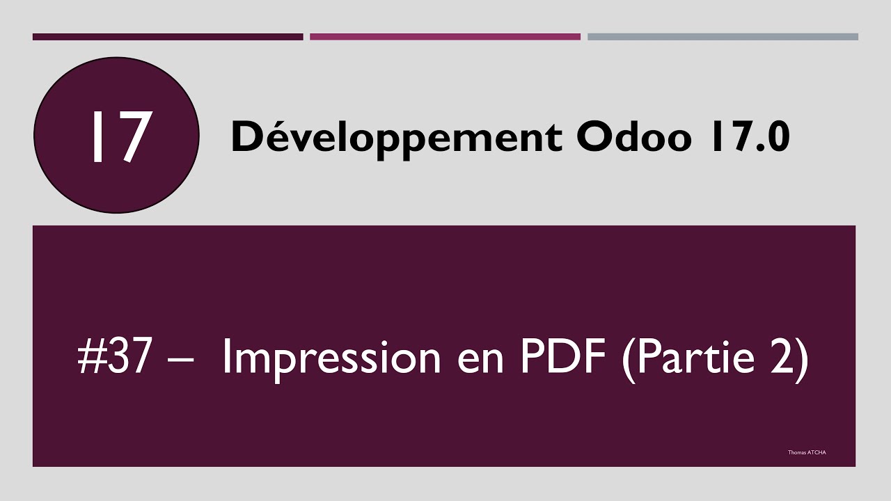 Développement odoo 17 #37 - Impression en pdf (Partie 2)
