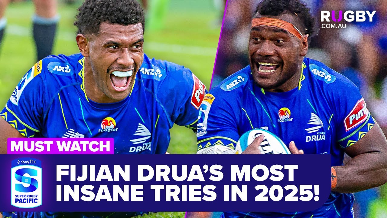 Лучшие попытки фиджийского друа в 2025 году! | Super Rugby Pacific