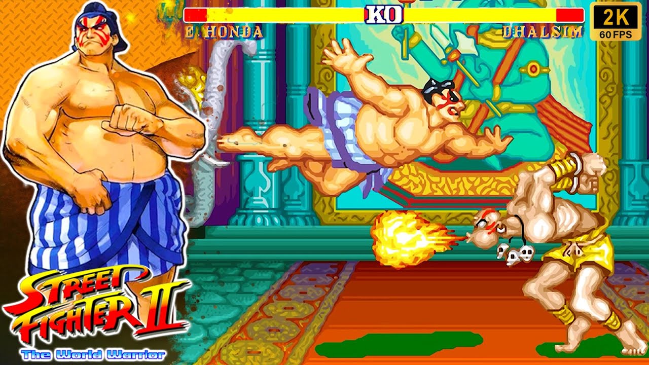 Street Fighter II: The World Warrior - E. Honda (Arcade / 1991) 2K 60FPS