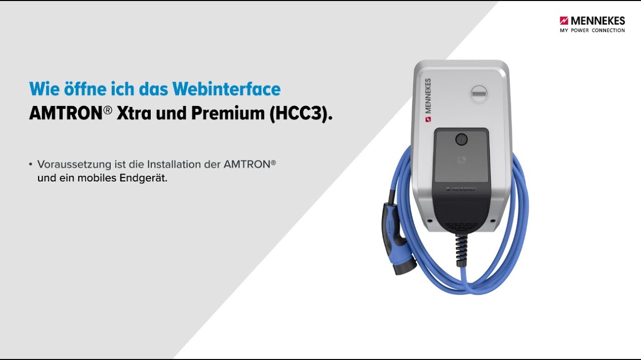 MENNEKES AMTRON® Xtra/Premium Öffnen des Webinterface