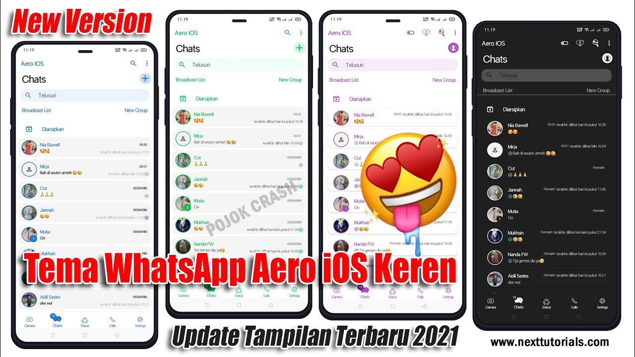 Bagi Bagi Tema WhatsApp Aero iOS Keren Update 2021