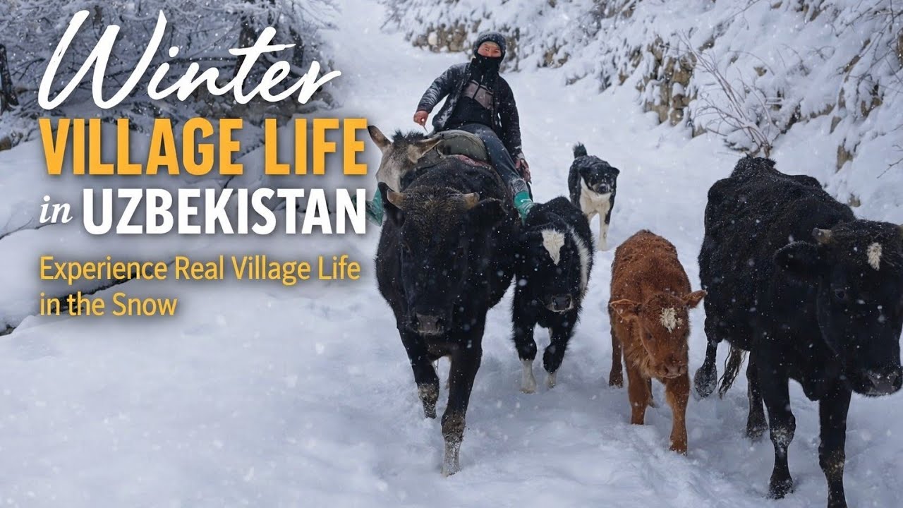 A Day in the Village | Snowy Rural Life & Pets⛰️