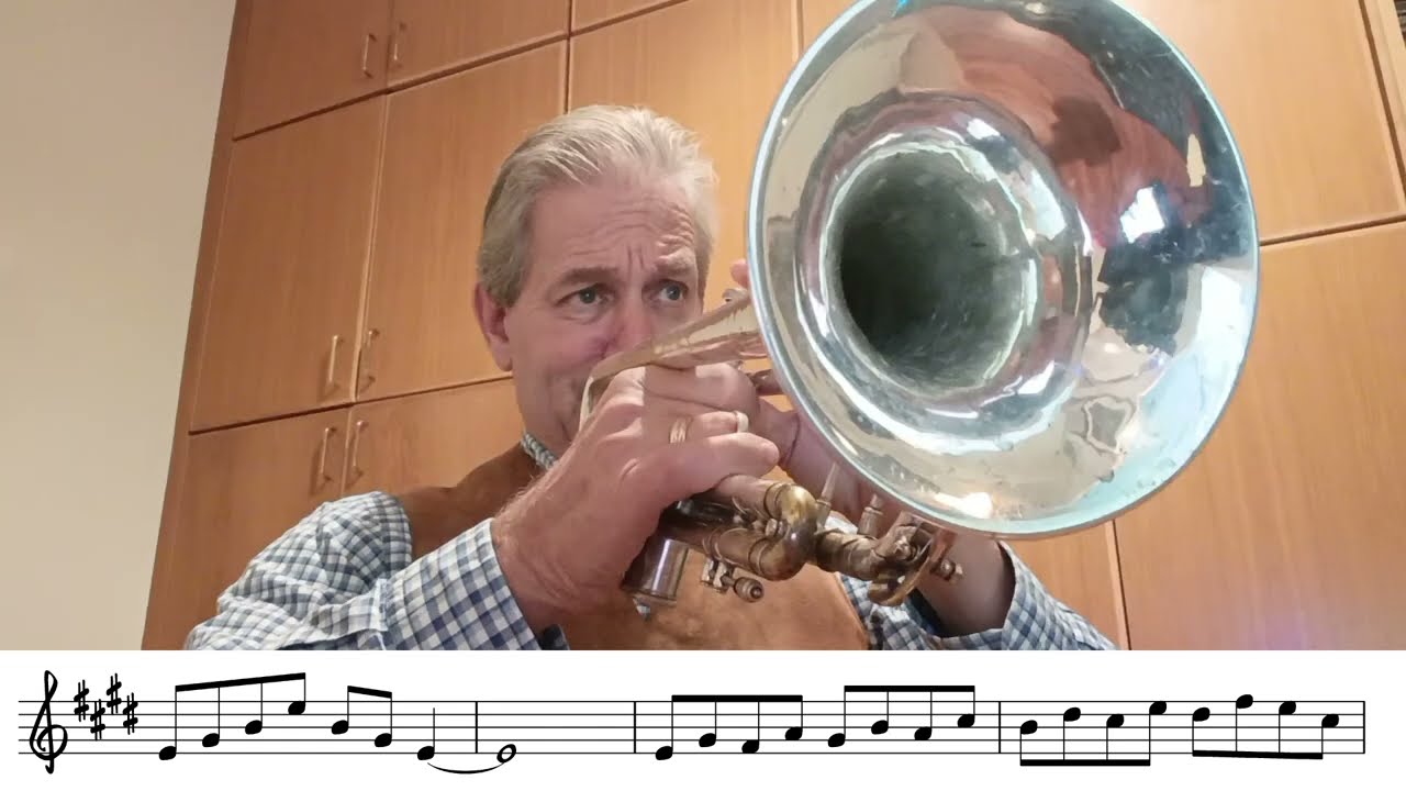 E major Scale Exercise for trumpet play along - slow
