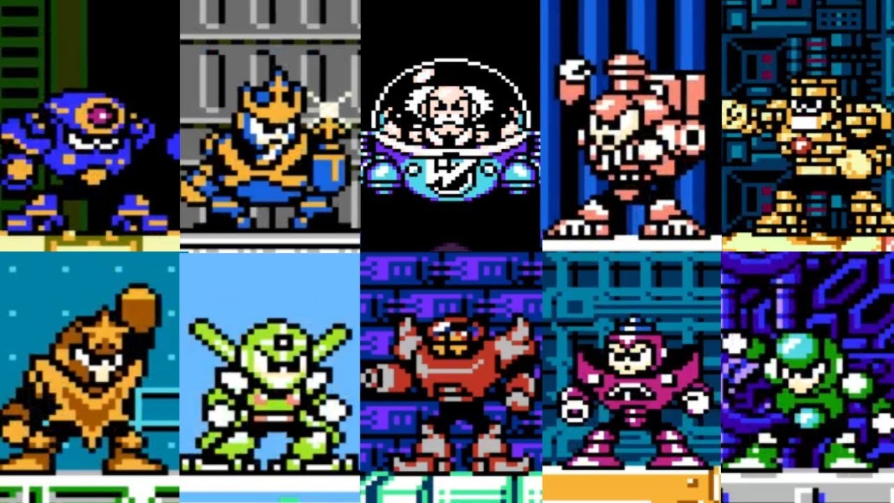 Megaman 5 - ВСЕ БОССЫ - ВИДЕОСЦЕНЫ + КОНЦОВКИ ⚔️