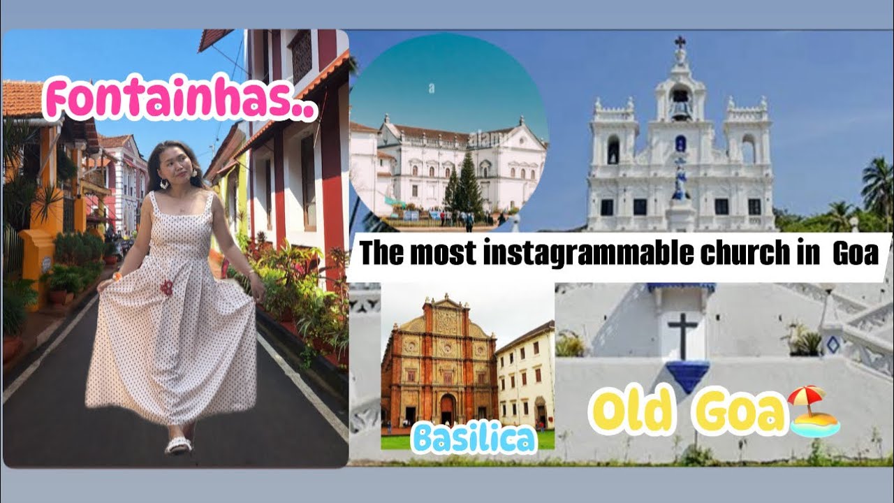 Goa vlog !! 😎⛪️The most instagrammable church in Goa !! Colour full Fontainhas ! 🏖️🥰#goa #goachurch 