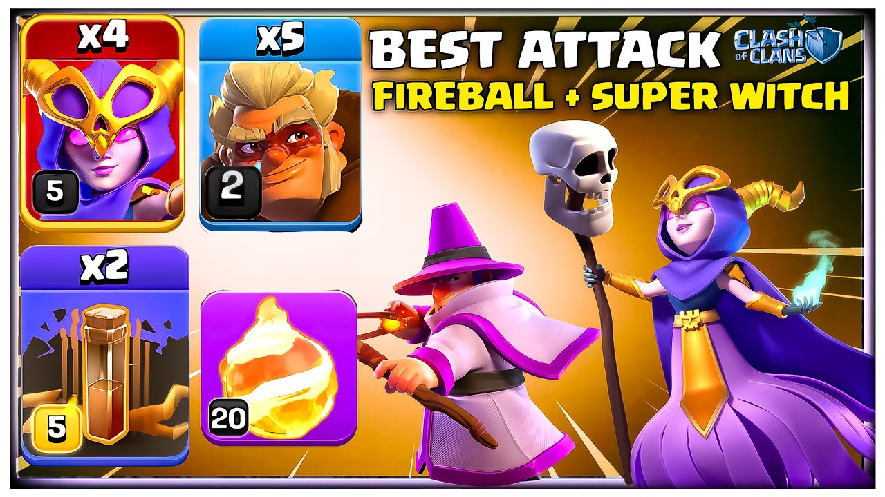 DRUID SUPER WITCHES are now STRONGEST with FIRE BALL EQUIPMENT | TH14 Attack Strategy in Coc