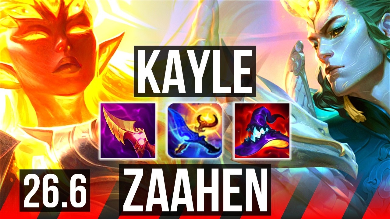 KAYLE vs ZAAHEN (TOP) | 52K damage | KR Master | 26.6