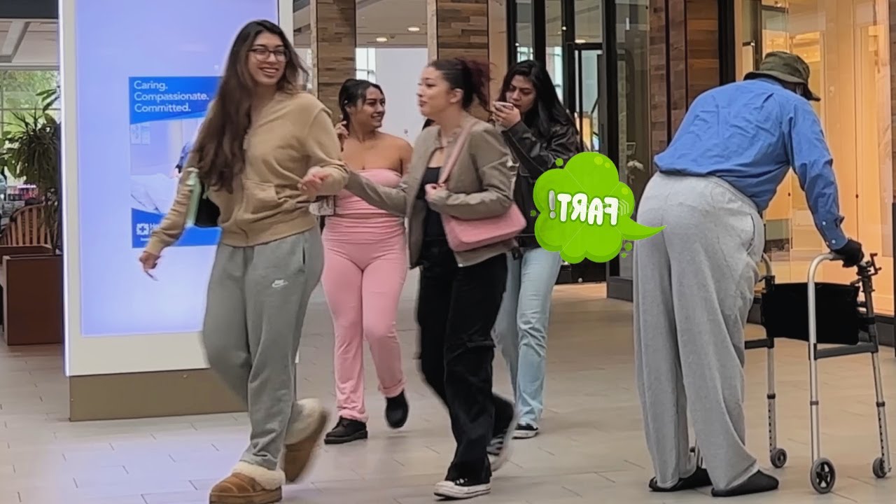 Best Of Bad Grandpa Farting On Girls At The Mall Part 2!!!