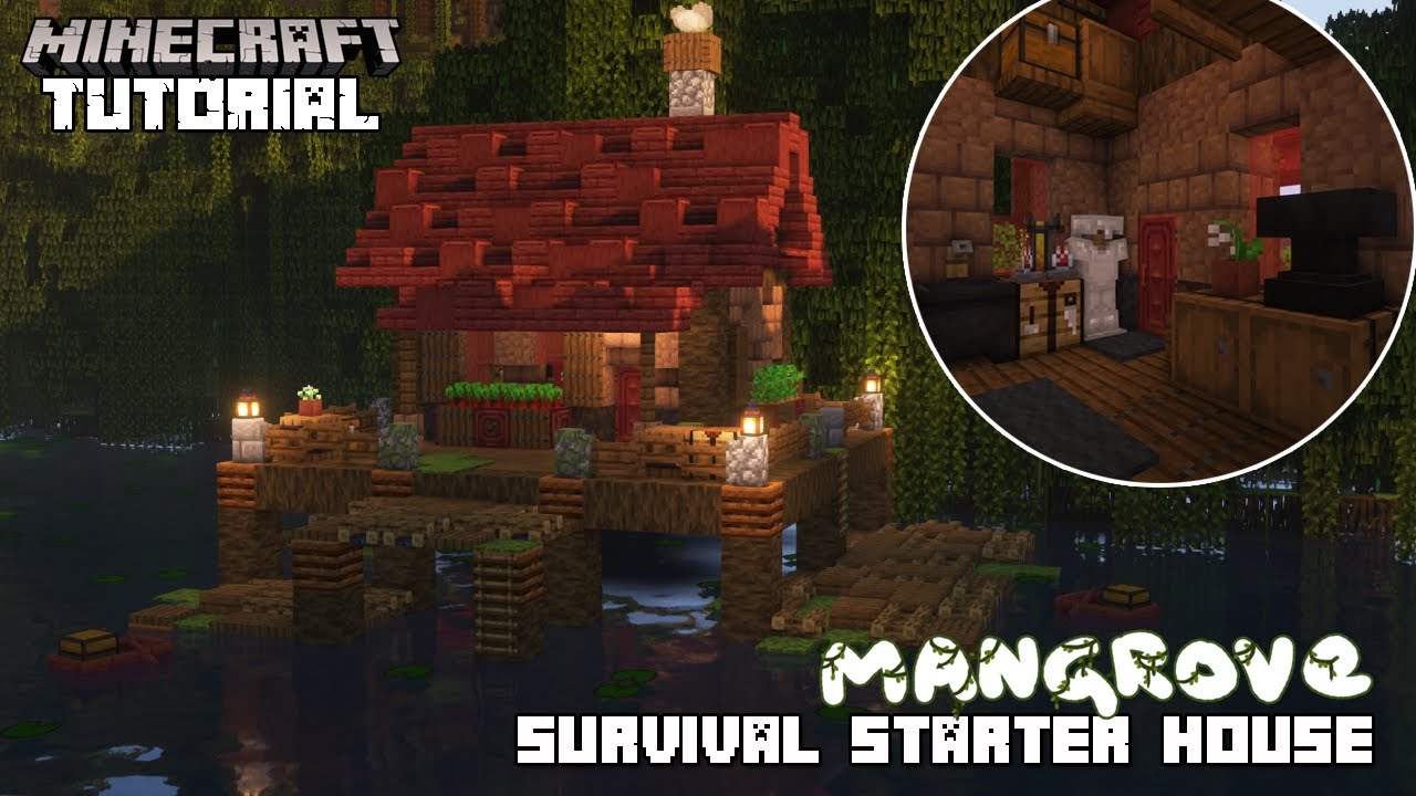 Mangrove Survival Starter House Tutorial || Minecraft 1.19