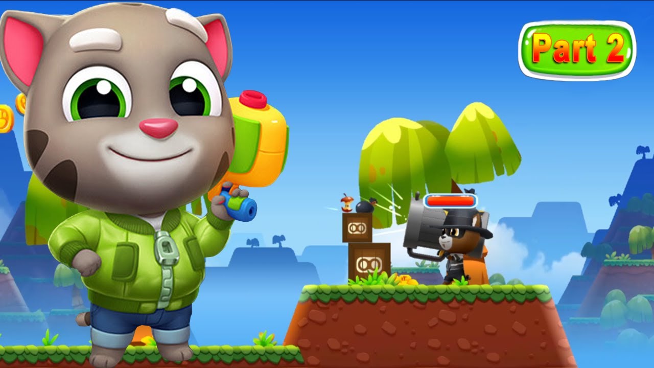 Talking Tom Splash Force Tom Gameplay Part 2 - Tom Fight with Raccoons!