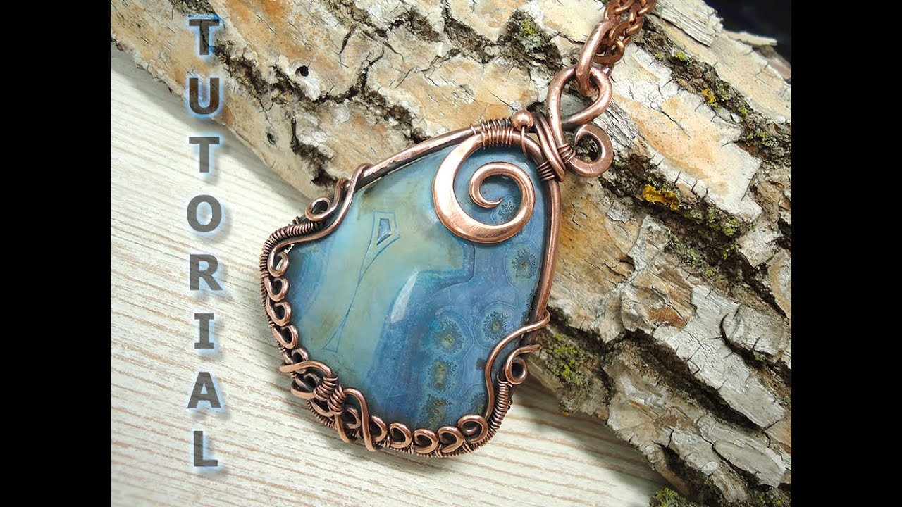 Wire wrapping tutorial. How to make a wrapped pendant with shield form bead.