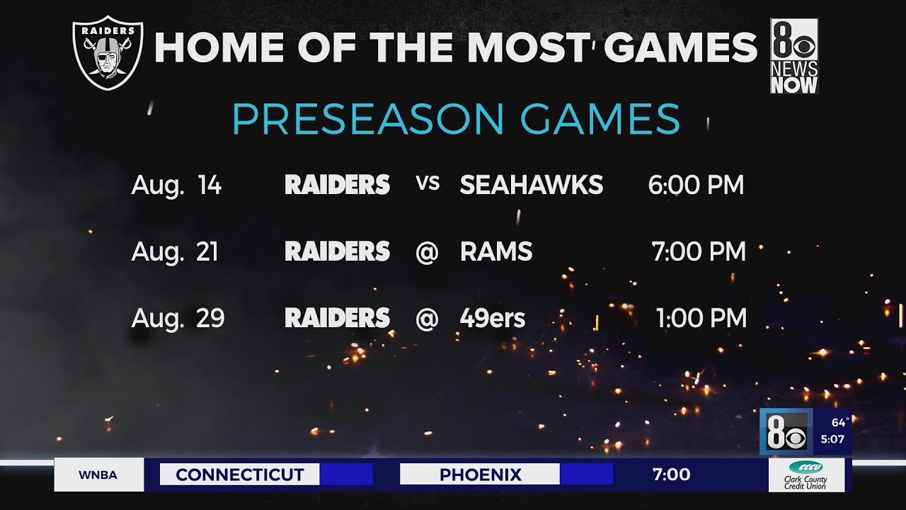 Raiders release 2021 preseason schedule