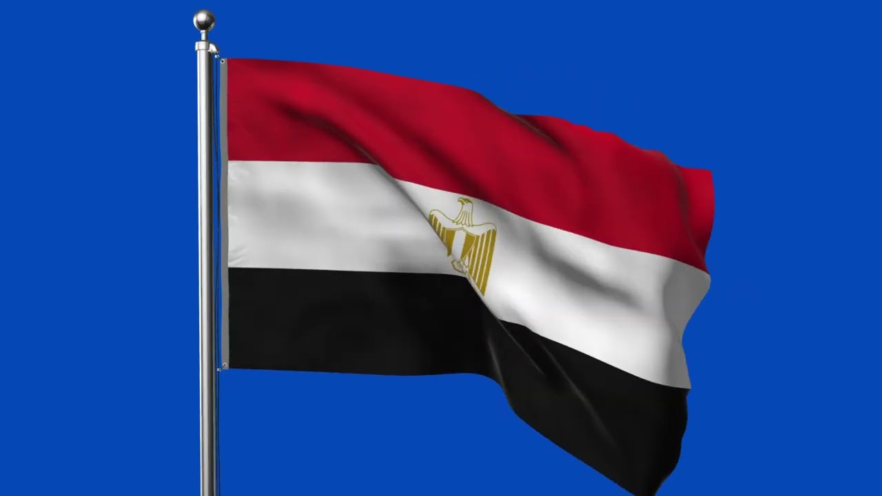 EGYPT FLAG ANIMATION GREEN SCREEN (4K LOOP VIDEO)