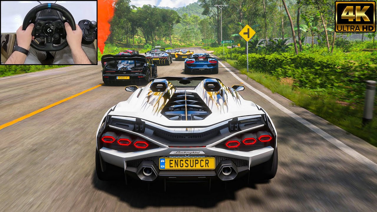 LAMBORGHINI SIAN ROADSTER VS Hypercars - Forza Horizon 5 | Logitech G923 Steering Wheel