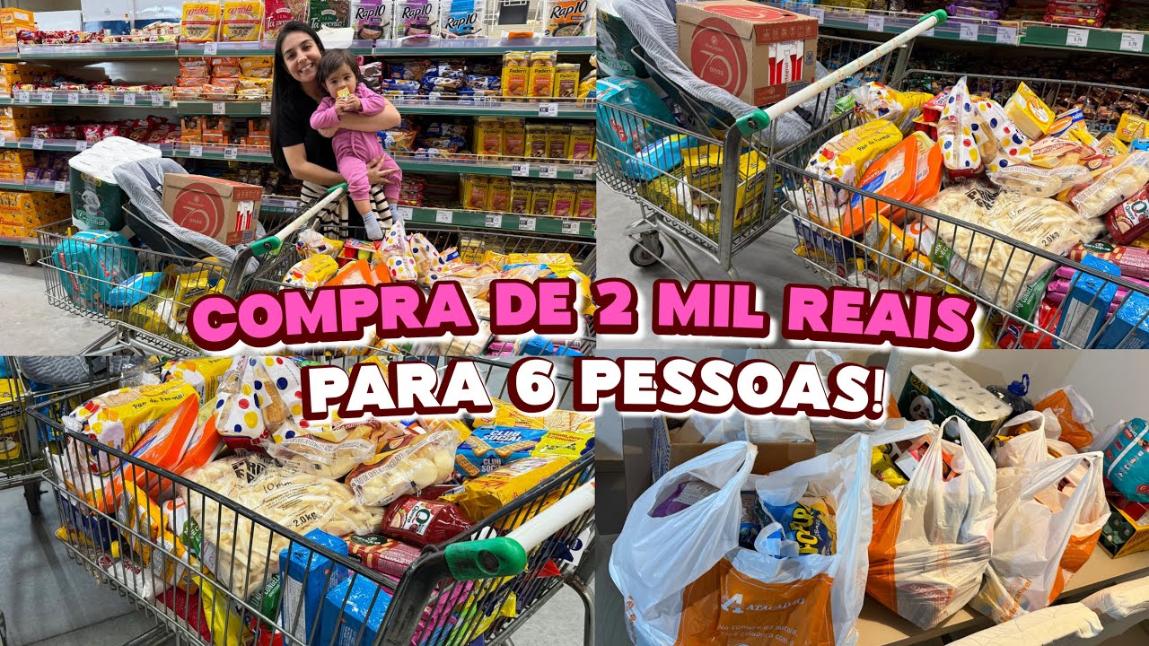 COMPRA DO MÊS NO ATACADÃO! DEU DOIS CARRINHOS DE TANTA COISA QUE COMPRAMOS 😱