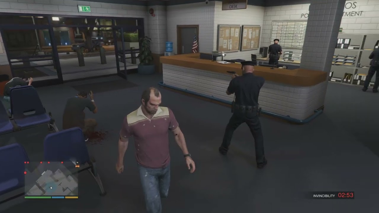 GTA V Martin Madrazo gang vs cops shoot out in mission row police department part 27
