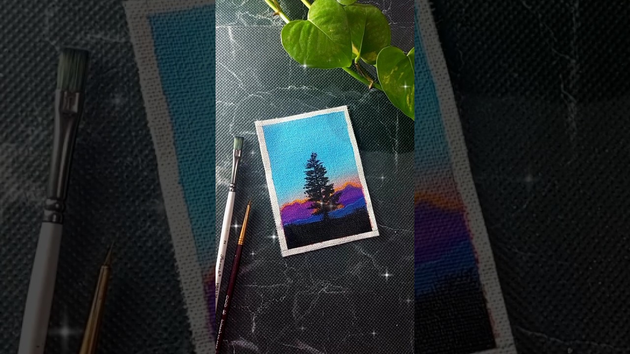 Easy Miniature Landscape Painting for Beginners ✨ 