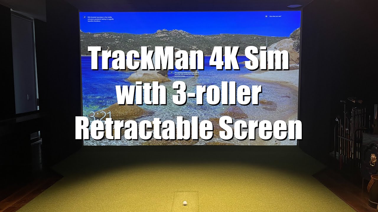 TrackMan, BenQ LK953ST, and retractable impact screen studio - client studio walkthrough