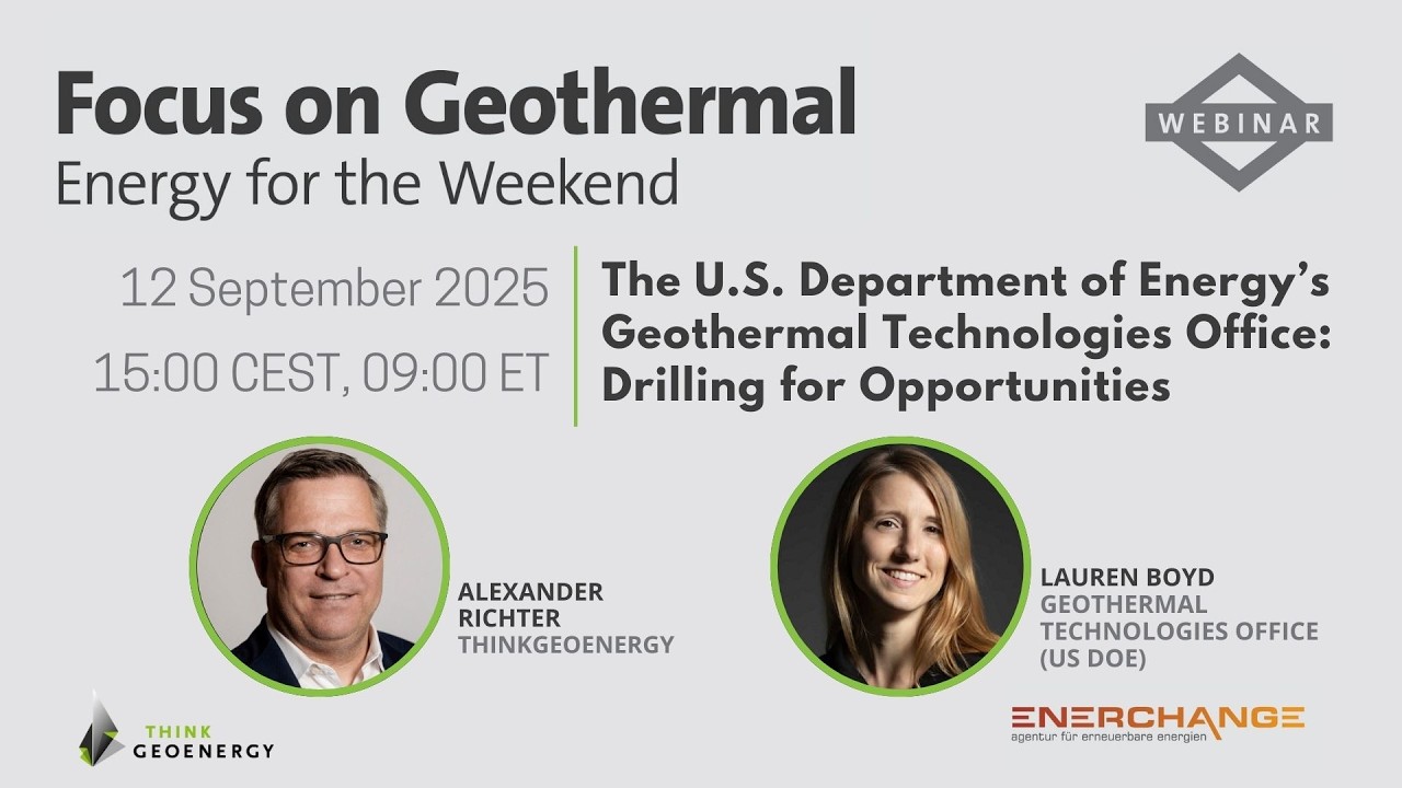 Webinar - Research and development initiatives of the US DOE Geothermal Technologies Office