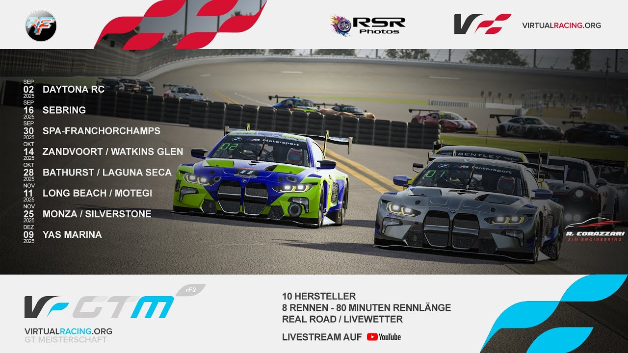 rFactor 2 | GTM 2025-II | E01 @ Daytona RC - VirtualRacing.org