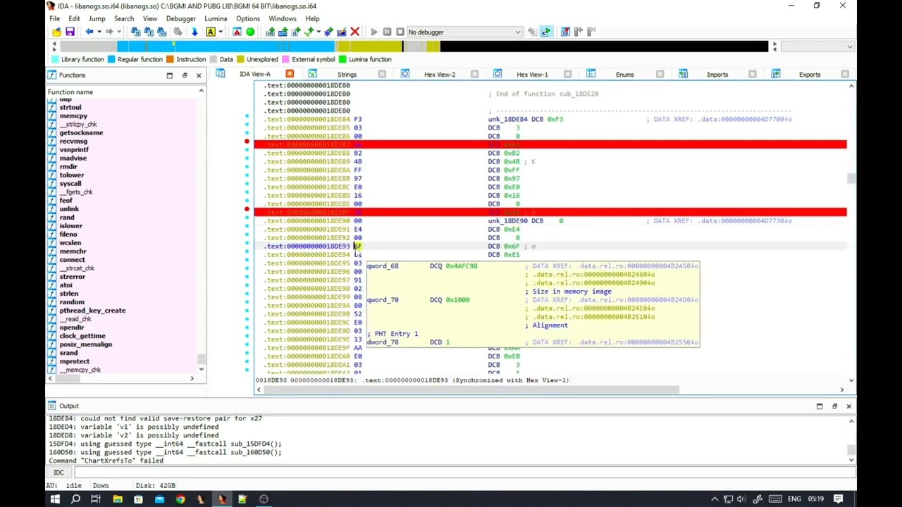 Bypass making Pubg Mobile using ida pro !!!