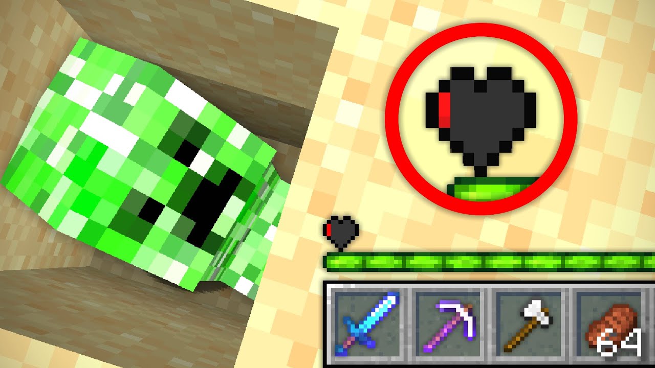 Minecraft, ale mám jen 1% životů...