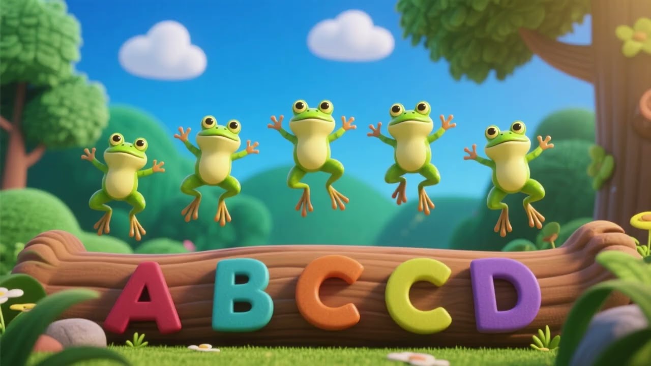 Five Little Frogs ABC Jump | Nursery Rhymes & Kids Songs | Counting, ABCs & Movement Fun