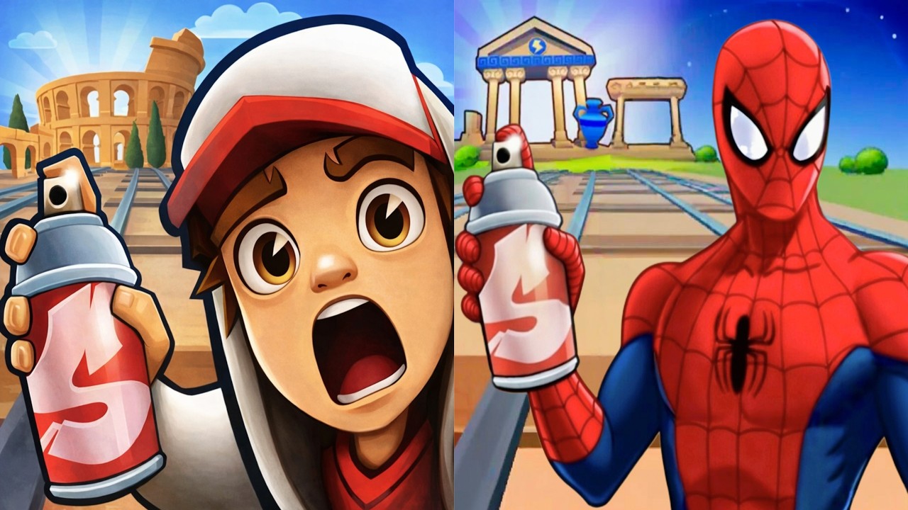 Subway surfers 🆚 Spiderman subway surfers Map Comparison 
