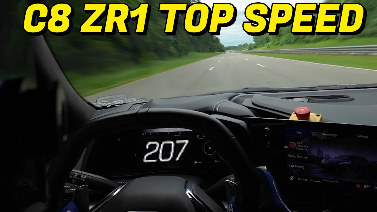 C8 ZR1 TOP SPEED RUN 207mph Corvette Test Driver POV