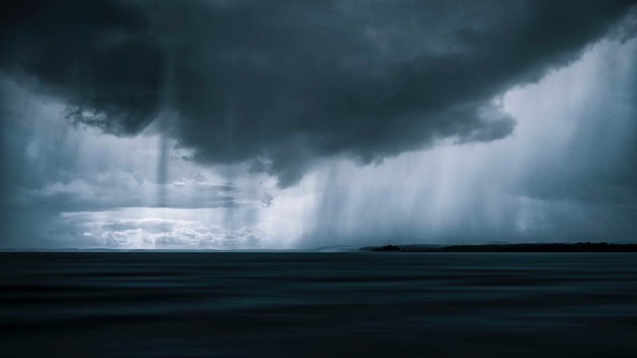 1.5 Hour Rain With Ocean Waves 🌧️🌊 | Deep Sleep, Relaxation, Stress Relief
