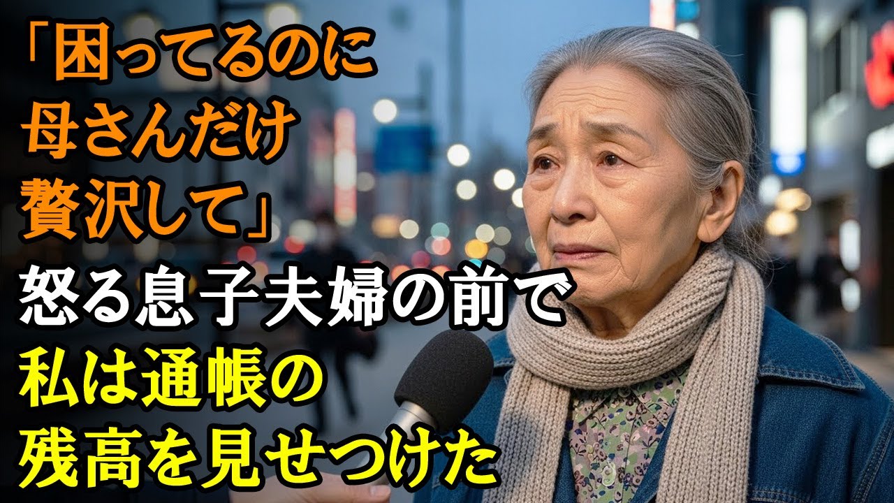 「困ってるのに母さんだけ贅沢して」怒る息子夫婦の前で、私は通帳の残高を見せつけた