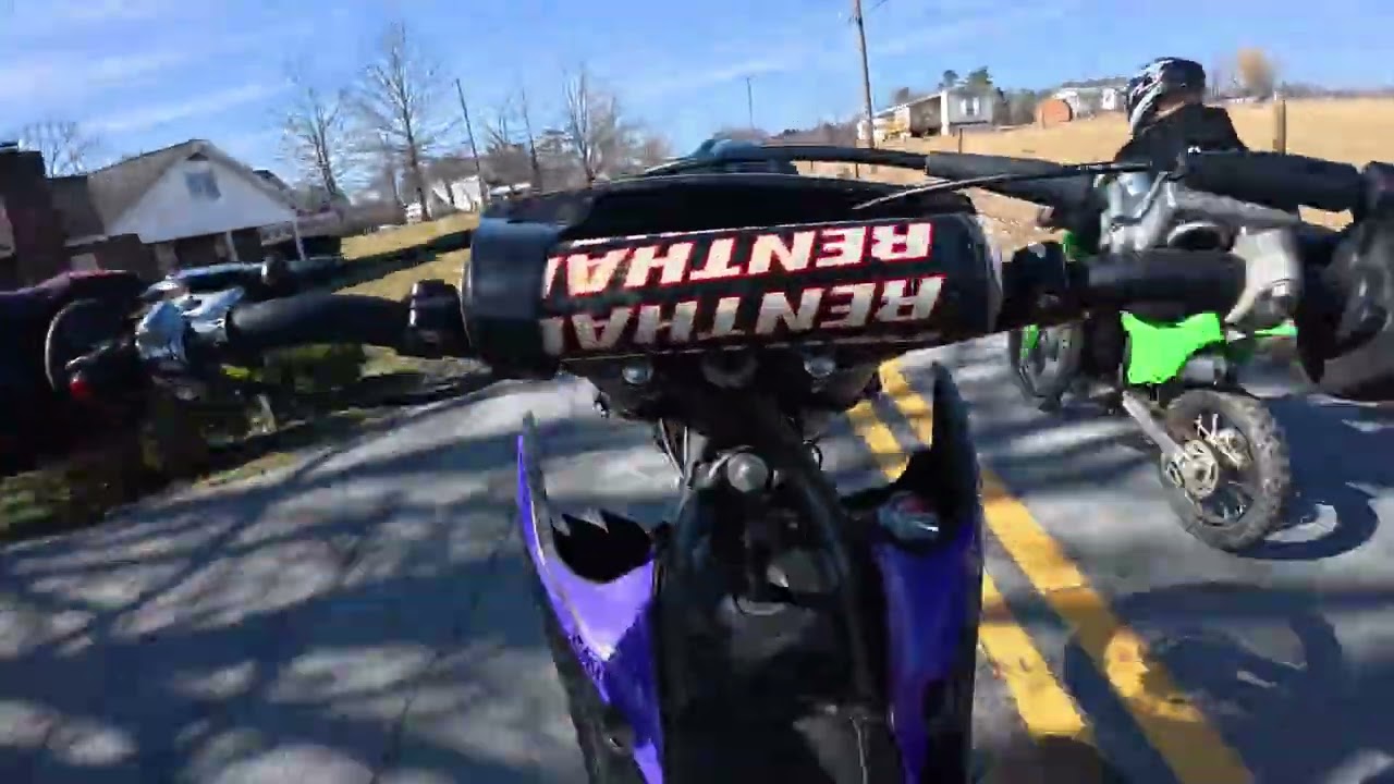 group ride with 3 kx112s, crf250f, crf125f and scooterboy