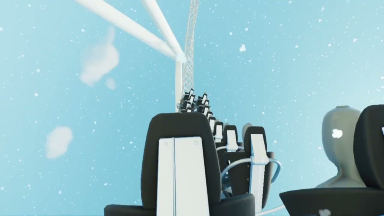 Thorpe park hyperia pov left side back row day time in the snow on planet coaster 2