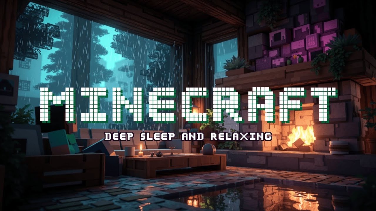 Уютная дождливая ночь в Minecraft ~ Расслабляющая музыка C418 для сна и учебы