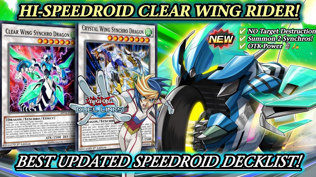 NEW HI-SPEEDROID CLEAR WING RIDER! OPTIMIZED Speedroid & +1 EXTRA DECK! [Duel Links]