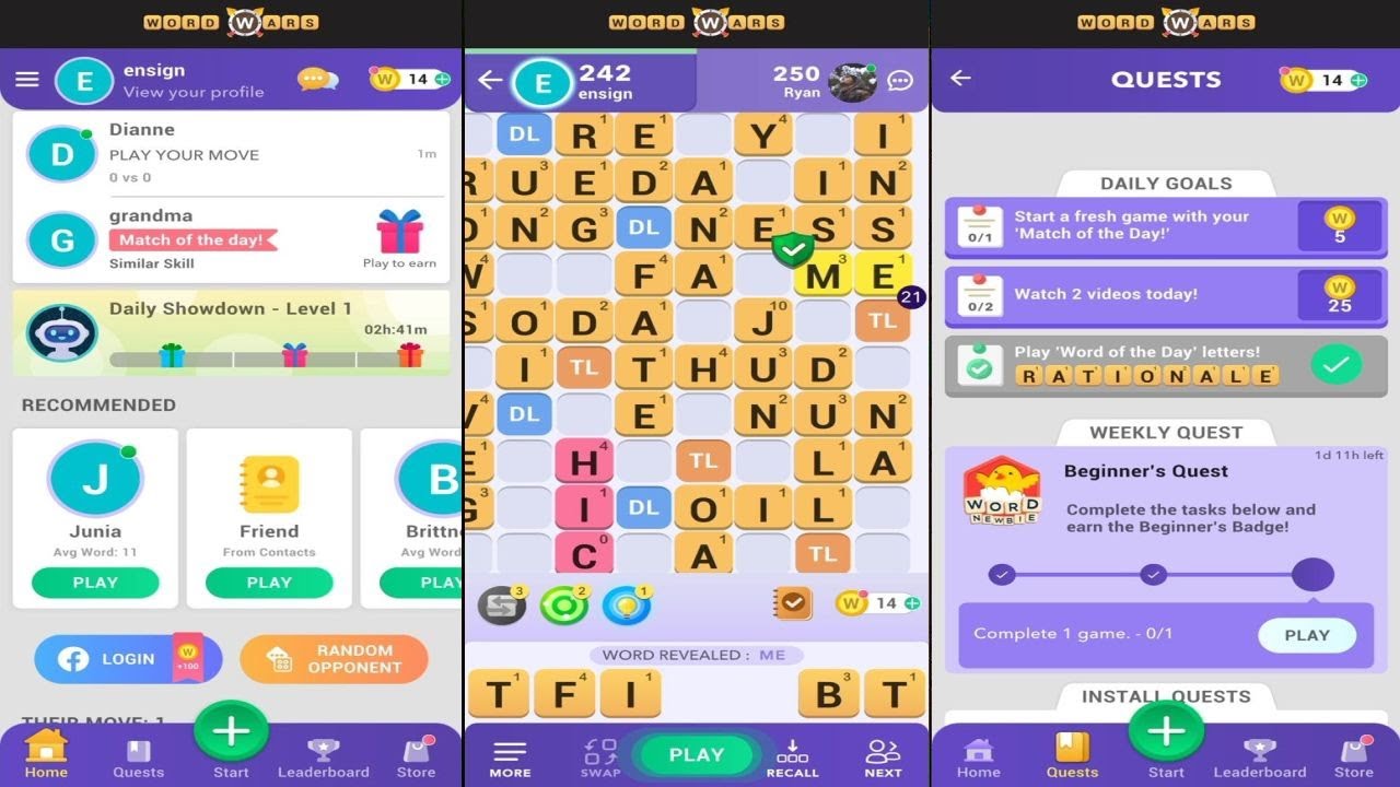 Word Wars (-by PlaySimple Games) - online multiplayer word game for Android and iOS - gameplay