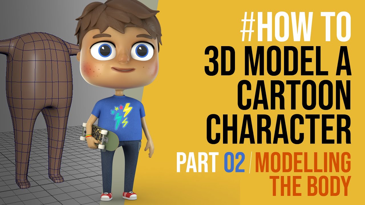 How to Model a Cartoon Character in Maya - PART 02 - 3D poly modelling the Body