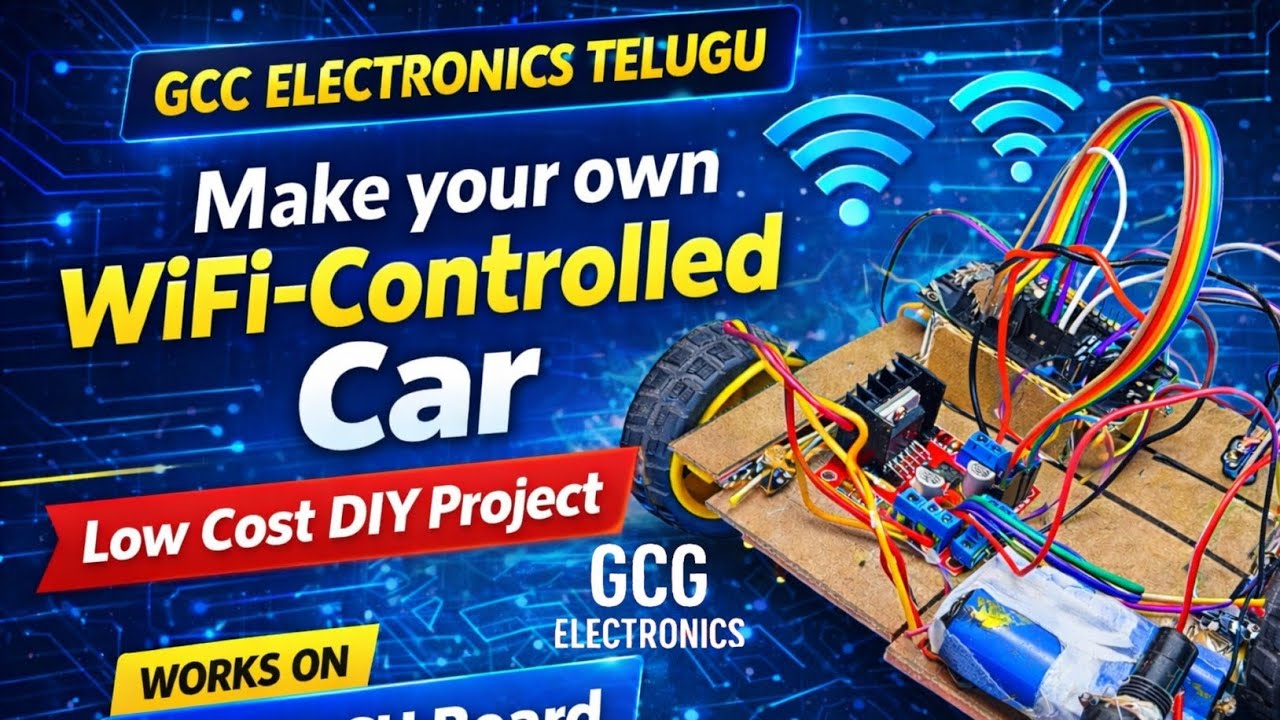 Make Your Own WiFi Controlled Car Using NodeMCU | Low Cost DIY | GCG Electronics Telugu