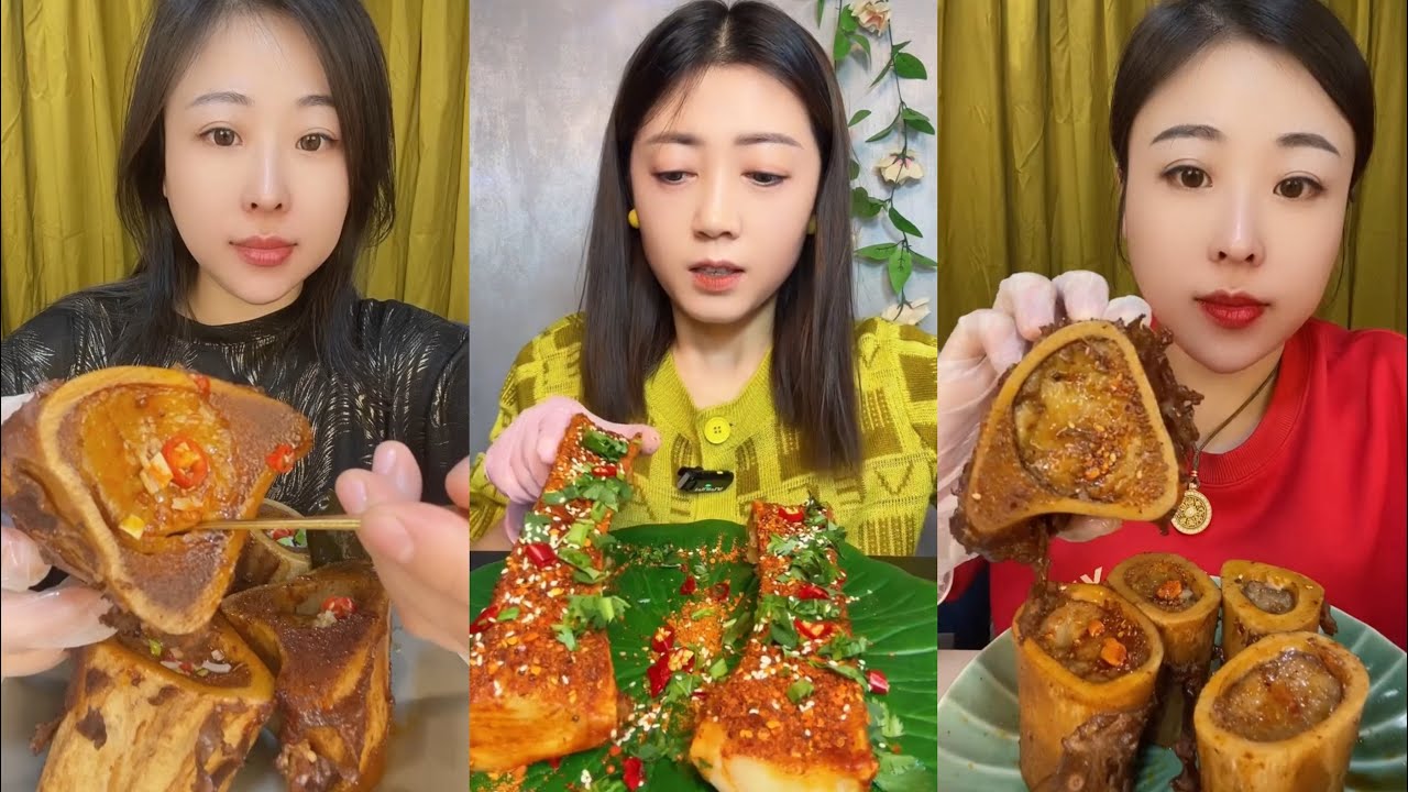 asmr mukbang spicy bone marrow - 牛骨髓 - 牛肉の骨髄 - 쇠고기 골수 - TỦY XƯƠNG BÒ - eatting show #775