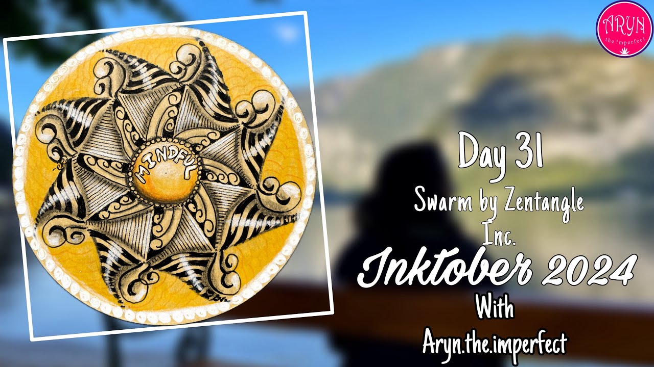 Inktober 2024 Day 31 Swarm | Draw with Aryn | inspired Art #inktobertangles2024
