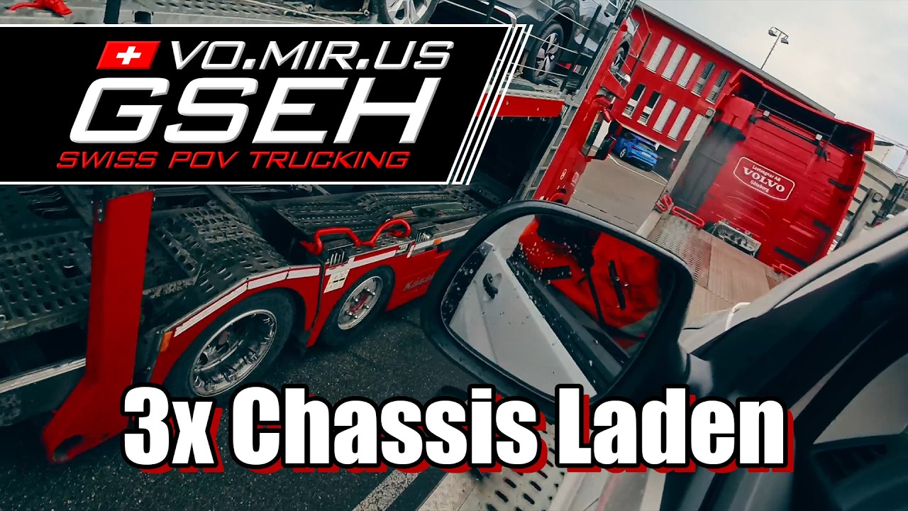 Vo mir us gseh - 3x Chassis laden in Lupfig - POV Trucking Switzerland