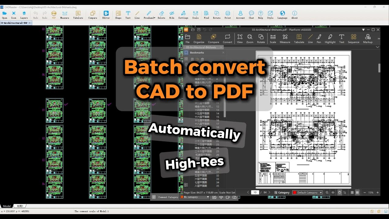 How to batch convert CAD to High-Res PDF in just one time without AutoCAD？