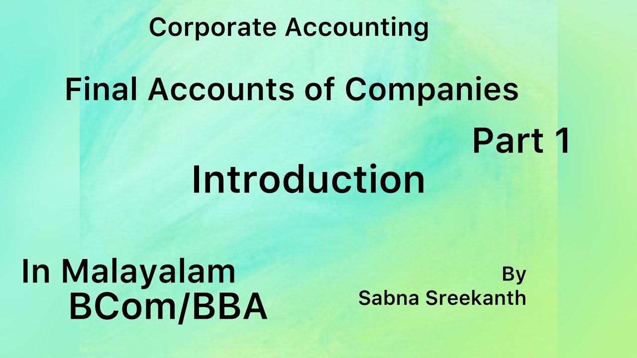 ~1~Final accounts of companies